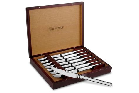 wüsthof stainless-steel 8-piece steak knife box set|stainless steel steak knives.